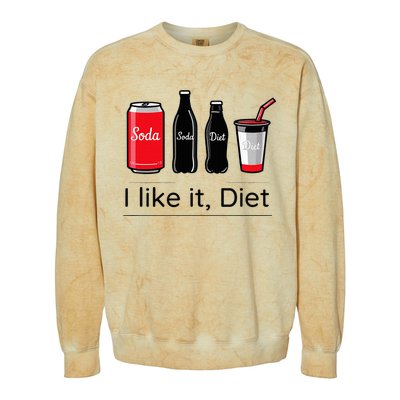 Soda I Like It Diet Essentials Morning Beverage Love Colorblast Crewneck Sweatshirt