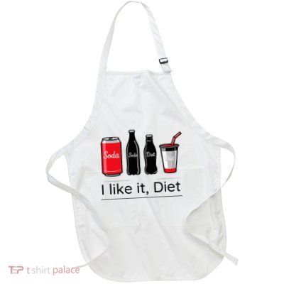 Soda I Like It Diet Essentials Morning Beverage Love Full-Length Apron With Pockets