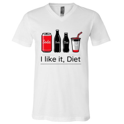 Soda I Like It Diet Essentials Morning Beverage Love V-Neck T-Shirt