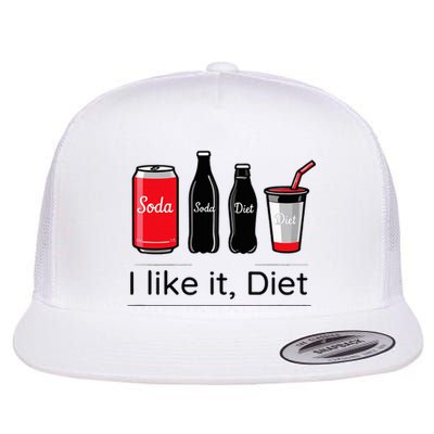 Soda I Like It Diet Essentials Morning Beverage Love Flat Bill Trucker Hat