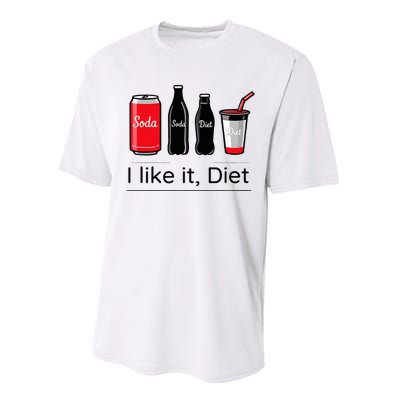 Soda I Like It Diet Essentials Morning Beverage Love Performance Sprint T-Shirt