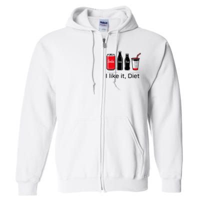 Soda I Like It Diet Essentials Morning Beverage Love Full Zip Hoodie