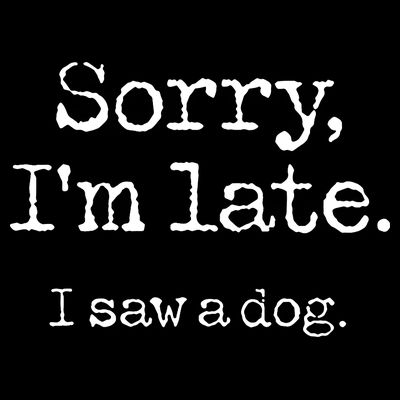 Sorry IM Late I Saw A Dog Cute Puppy Pet Lover Dog Owner T-Shirt