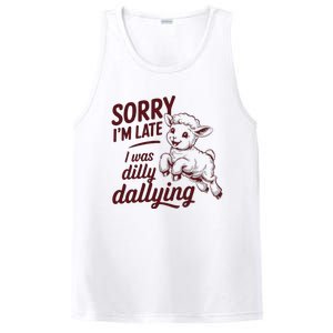 Sorry Im Late I Was Dilly Dallying Funny S.H.E.E.P Cute Lamb PosiCharge Competitor Tank