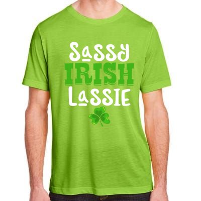 Sassy Irish Lassie Funny Shamrock St Patrick's Day Gift Funny Gift Adult ChromaSoft Performance T-Shirt