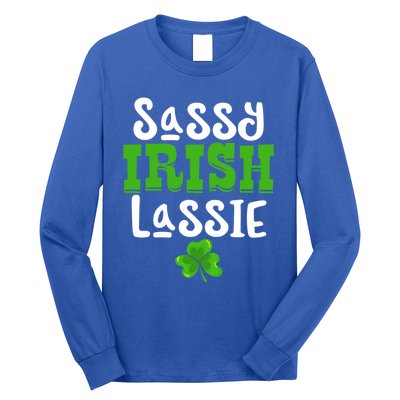 Sassy Irish Lassie Funny Shamrock St Patrick's Day Gift Funny Gift Long Sleeve Shirt