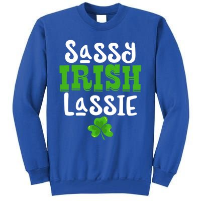 Sassy Irish Lassie Funny Shamrock St Patrick's Day Gift Funny Gift Tall Sweatshirt