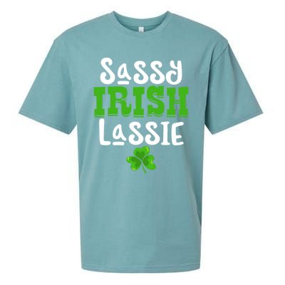 Sassy Irish Lassie Funny Shamrock St Patrick's Day Gift Funny Gift Sueded Cloud Jersey T-Shirt