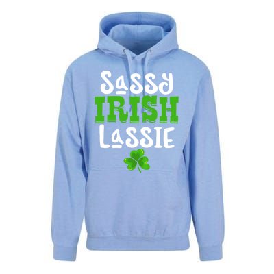 Sassy Irish Lassie Funny Shamrock St Patrick's Day Gift Funny Gift Unisex Surf Hoodie