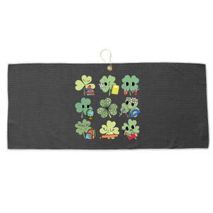 Shamrock Irish Lucky Large Microfiber Waffle Golf Towel