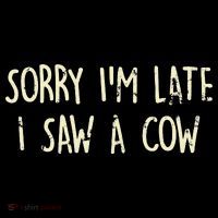 Sorry I'm Late I Saw A Cow Funny cows lovers Women's V-Neck T-Shirt