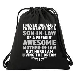 Son In Law Art From Mother In Law For Son In Law Drawstring Bag