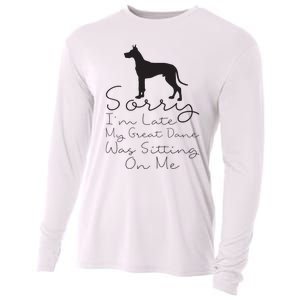 Sorry Im Late My Great Dane Was Sitting On Me Great Dane Cooling Performance Long Sleeve Crew