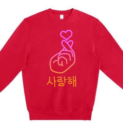 Saranghae I Love You Premium Crewneck Sweatshirt