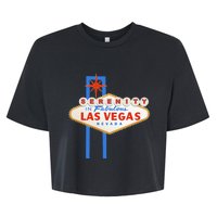 Serenity In Las Vegas Welcome Sign Aa Na Clean & Sober Bella+Canvas Jersey Crop Tee