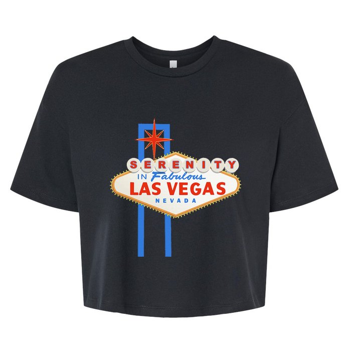 Serenity In Las Vegas Welcome Sign Aa Na Clean & Sober Bella+Canvas Jersey Crop Tee