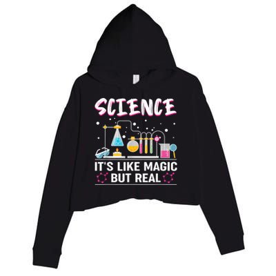 Science Its Like Magic But Real Crop Fleece Hoodie