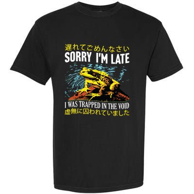 Sorry Im Late I Was Trapped In The Void Frog Japanese Garment-Dyed Heavyweight T-Shirt