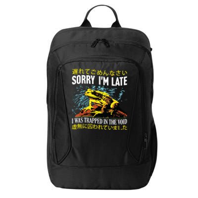 Sorry Im Late I Was Trapped In The Void Frog Japanese City Backpack