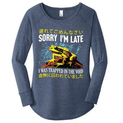 Sorry Im Late I Was Trapped In The Void Frog Japanese Women's Perfect Tri Tunic Long Sleeve Shirt