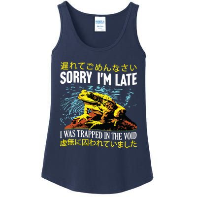 Sorry Im Late I Was Trapped In The Void Frog Japanese Ladies Essential Tank