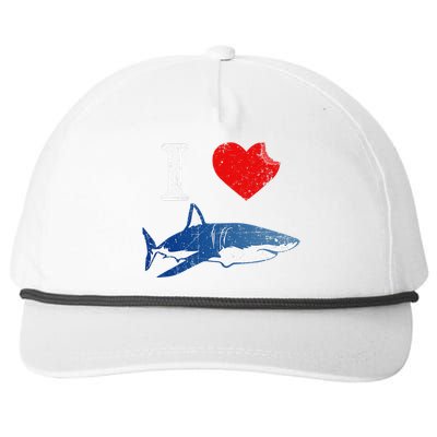 Shark I Love Shark Lover Gift Shark Snapback Five-Panel Rope Hat