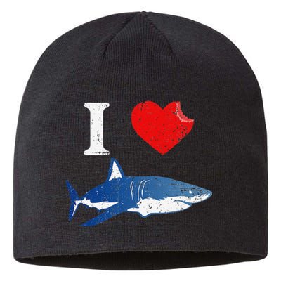 Shark I Love Shark Lover Gift Shark Sustainable Beanie