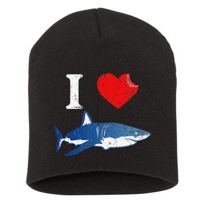 Shark I Love Shark Lover Gift Shark Short Acrylic Beanie