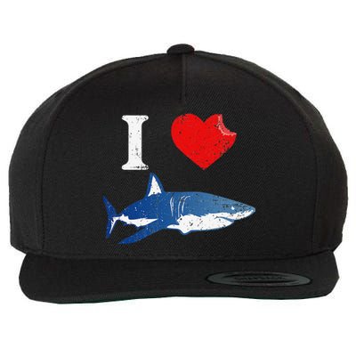 Shark I Love Shark Lover Gift Shark Wool Snapback Cap