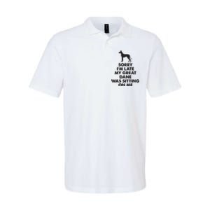 Sorry Im Late My Great Dane Was Sitting On Me Great Dane Softstyle Adult Sport Polo