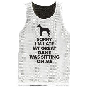 Sorry Im Late My Great Dane Was Sitting On Me Great Dane Mesh Reversible Basketball Jersey Tank