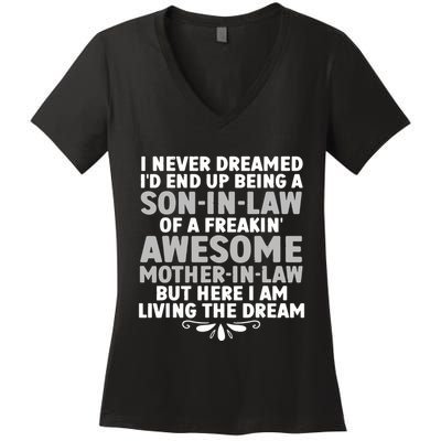 Son In Law Art From Mother In Law For Son In Law Women's V-Neck T-Shirt