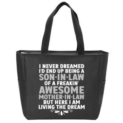 Son In Law Art From Mother In Law For Son In Law Zip Tote Bag