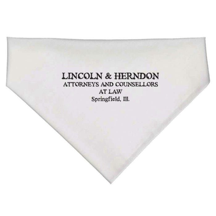 Springfield Illinois Lincoln Herndon Law Abe Lincoln USA-Made Doggie Bandana