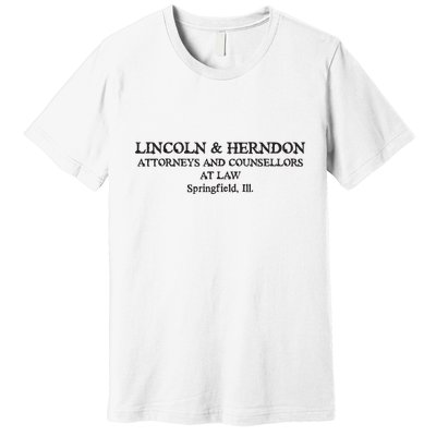 Springfield Illinois Lincoln Herndon Law Abe Lincoln Premium T-Shirt