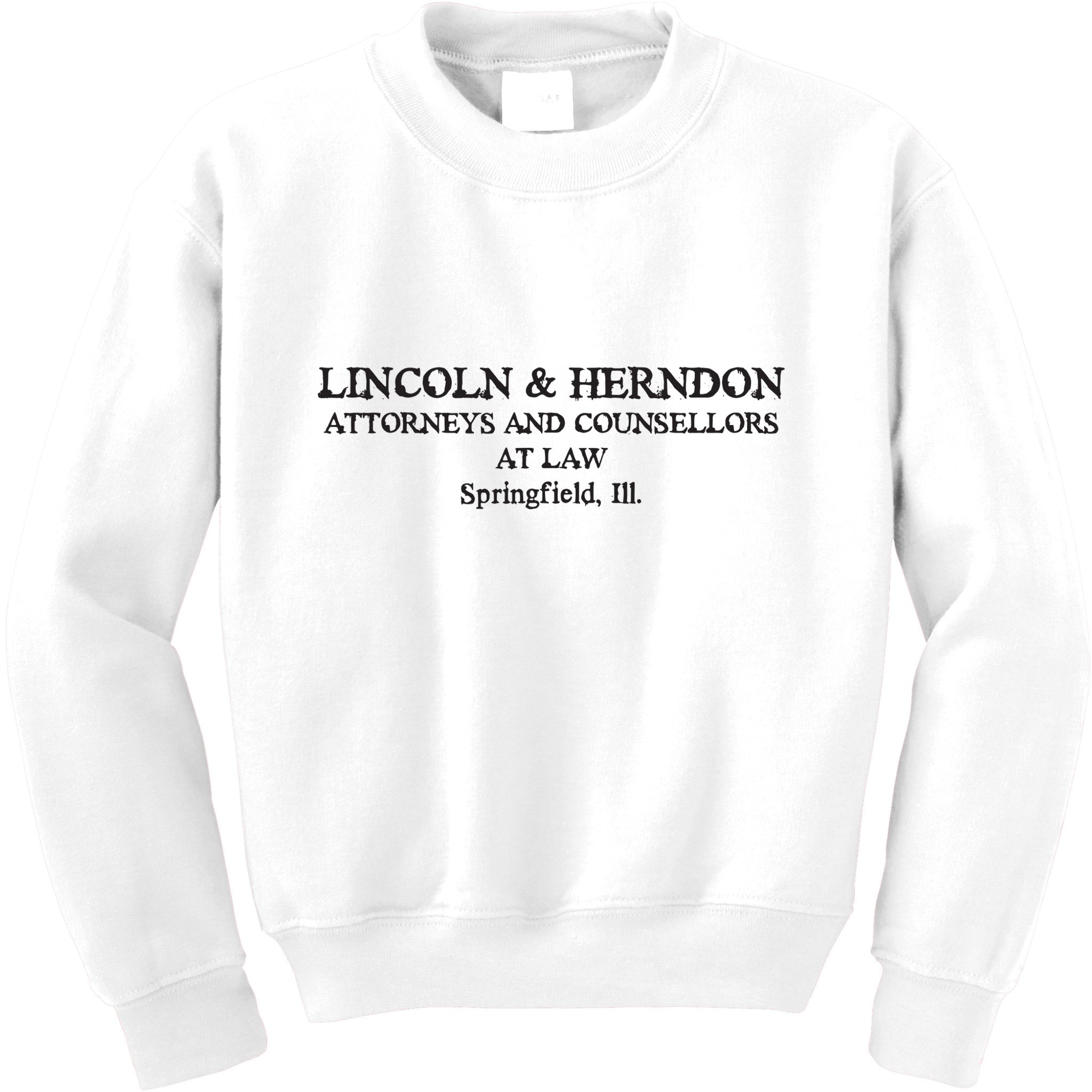 Springfield Illinois Lincoln Herndon Law Abe Lincoln Kids Sweatshirt