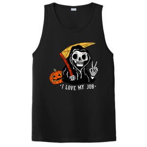 Sarcastic I Love My Job Grim Reaper Death Halloween Costume Gift PosiCharge Competitor Tank