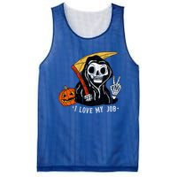 Sarcastic I Love My Job Grim Reaper Death Halloween Costume Gift Mesh Reversible Basketball Jersey Tank