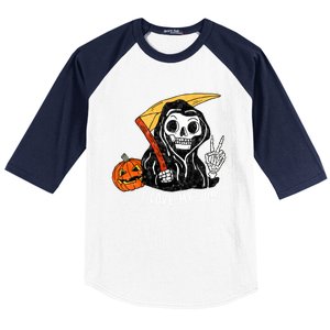 Sarcastic I Love My Job Grim Reaper Death Halloween Costume Gift Baseball Sleeve Shirt