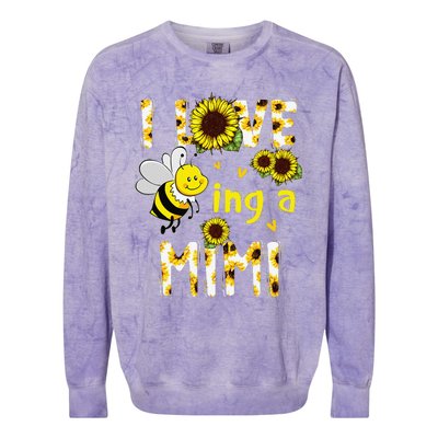 Sunflower I Love Being A Mimi Bee gift for Mother's Day Colorblast Crewneck Sweatshirt