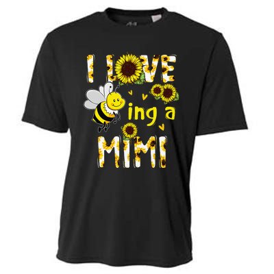 Sunflower I Love Being A Mimi Bee gift for Mother's Day Cooling Performance Crew T-Shirt