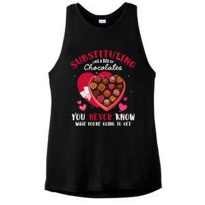 Substituting Is Like A Box Of Chocolates Substitute Teacher Gift Ladies PosiCharge Tri-Blend Wicking Tank