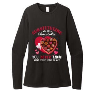 Substituting Is Like A Box Of Chocolates Substitute Teacher Gift Womens CVC Long Sleeve Shirt