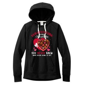 Substituting Is Like A Box Of Chocolates Substitute Teacher Gift Women's Fleece Hoodie