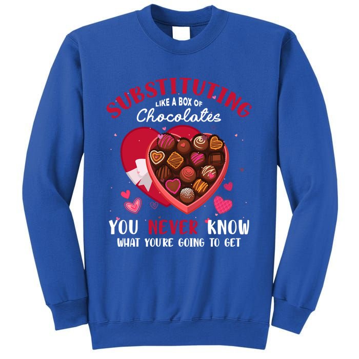 Substituting Is Like A Box Of Chocolates Substitute Teacher Gift Sweatshirt