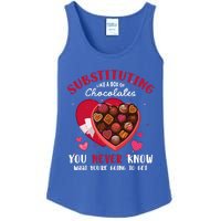 Substituting Is Like A Box Of Chocolates Substitute Teacher Gift Ladies Essential Tank