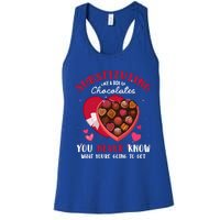 Substituting Is Like A Box Of Chocolates Substitute Teacher Gift Women's Racerback Tank