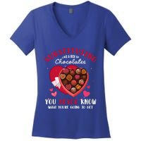 Substituting Is Like A Box Of Chocolates Substitute Teacher Gift Women's V-Neck T-Shirt