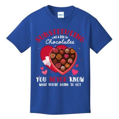 Substituting Is Like A Box Of Chocolates Substitute Teacher Gift Kids T-Shirt