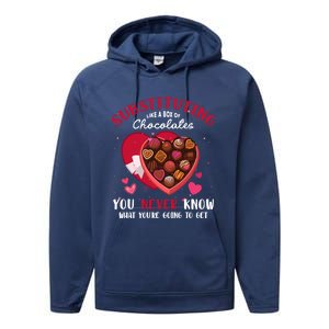 Substituting Is Like A Box Of Chocolates Substitute Teacher Gift Performance Fleece Hoodie